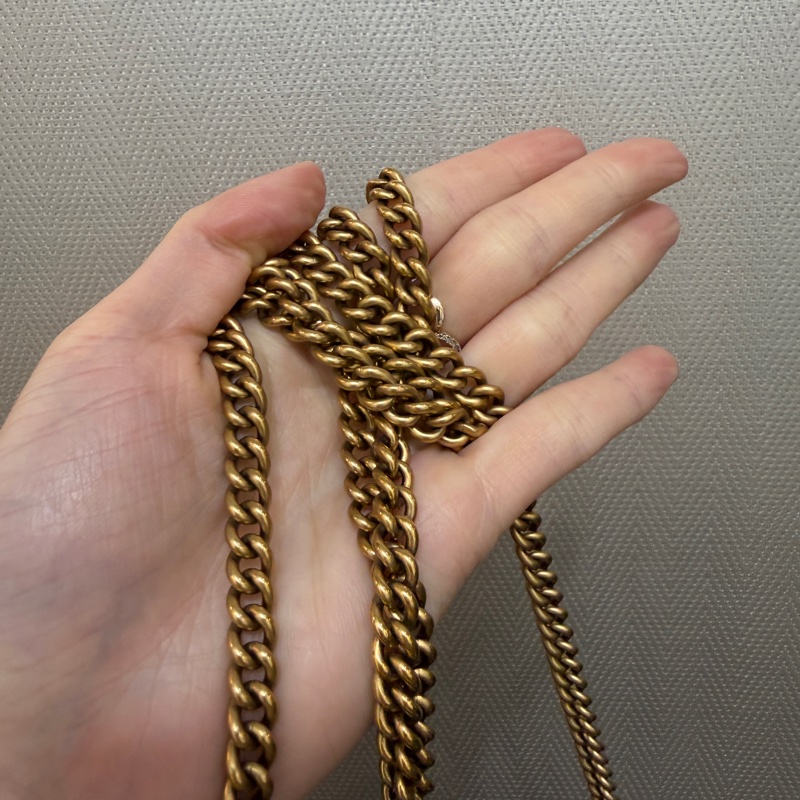 Gucci 黑牛皮霧金釦Super mini marmont斜背包-12