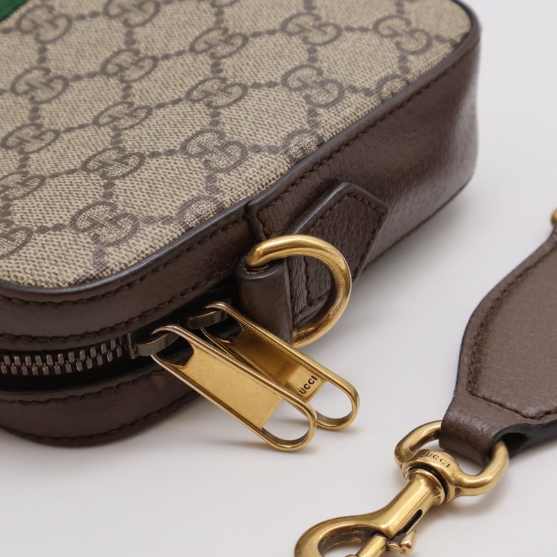 GUCCI Ophidia紅綠織帶老花相機包-4