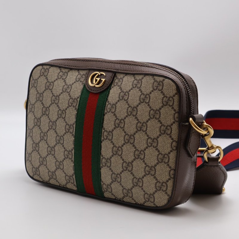 GUCCI Ophidia紅綠織帶老花相機包-14