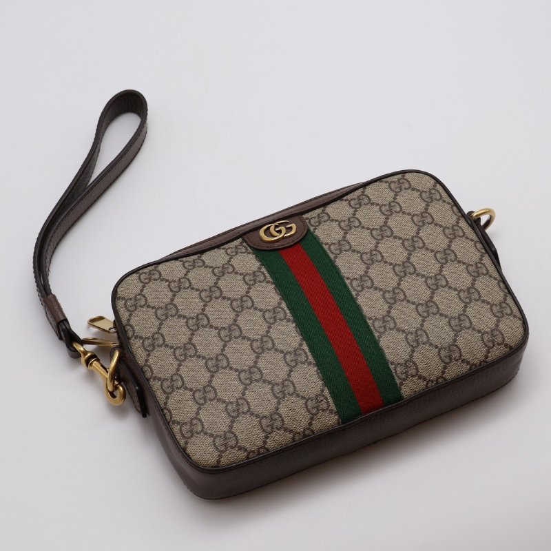 GUCCI Ophidia紅綠織帶老花相機包-16