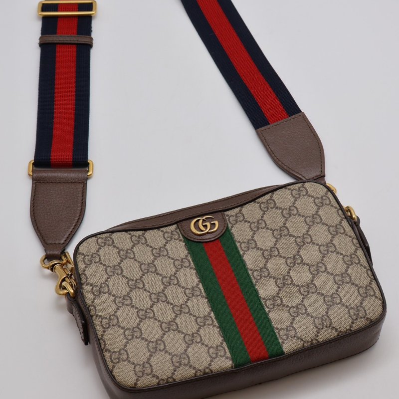 GUCCI Ophidia紅綠織帶老花相機包-17