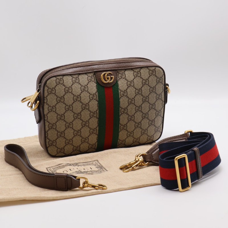 GUCCI Ophidia紅綠織帶老花相機包-18