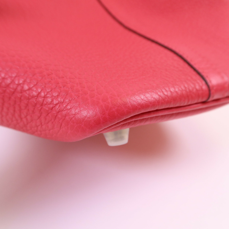 HERMES Clemence皮革Picotin PM銀扣手挽袋Rose Extreme-10