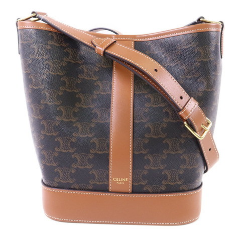 CELINE 塗層帆布Bucket Bag Small金扣肩背袋