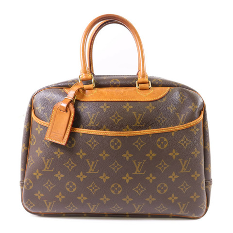 LOUIS VUITTON Monogram Deauville金扣手挽袋棕色
