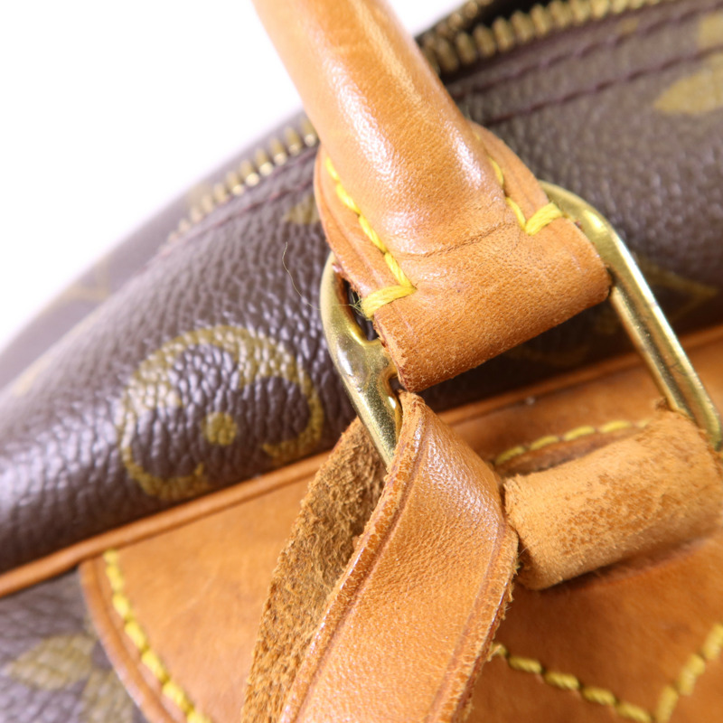 LOUIS VUITTON Monogram Deauville金扣手挽袋棕色-10