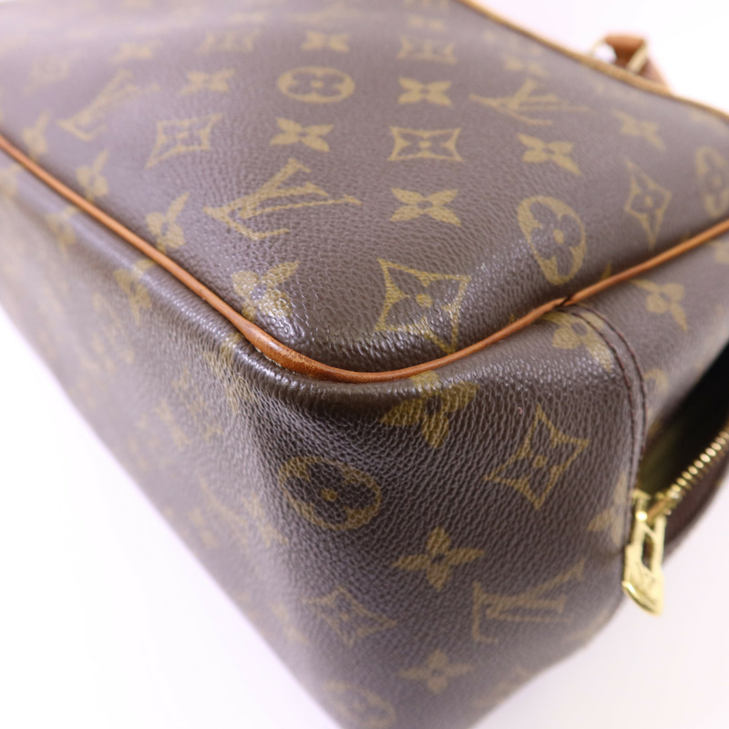 LOUIS VUITTON Monogram Deauville金扣手挽袋棕色-12
