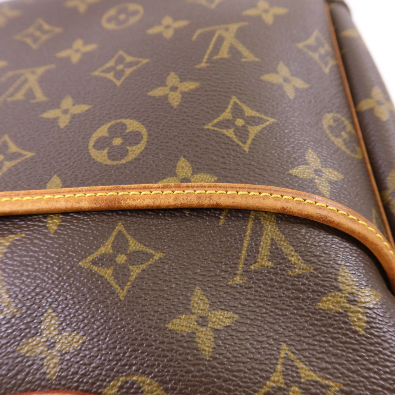 LOUIS VUITTON Monogram Deauville金扣手挽袋棕色-18