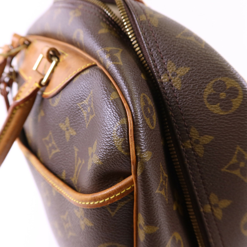 LOUIS VUITTON Monogram Deauville金扣手挽袋棕色-22