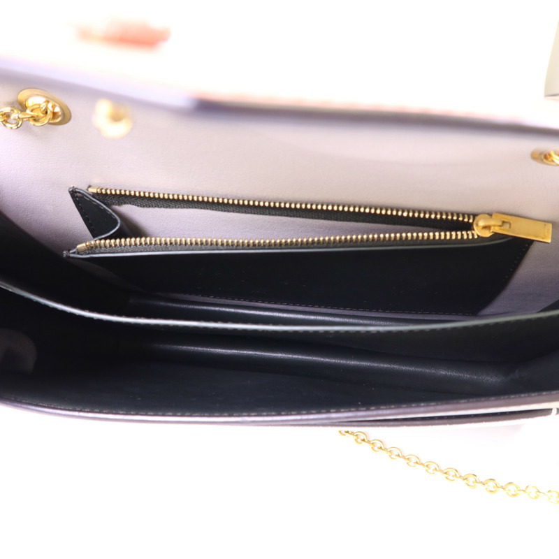 CELINE 牛皮皮革Envelope Shoulder Bag金扣鏈帶肩背袋-6