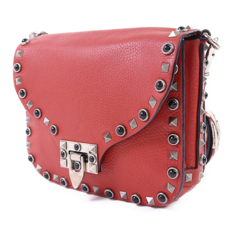 Valentino 牛皮皮革Shoulder Bag銀扣肩背袋-2