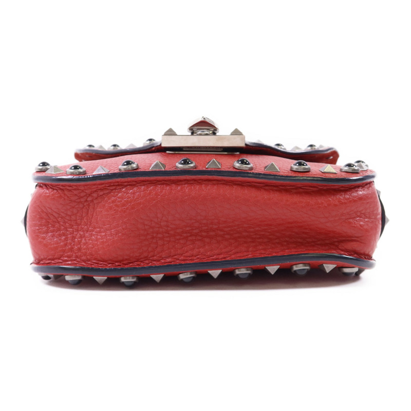 Valentino 牛皮皮革Shoulder Bag銀扣肩背袋-3