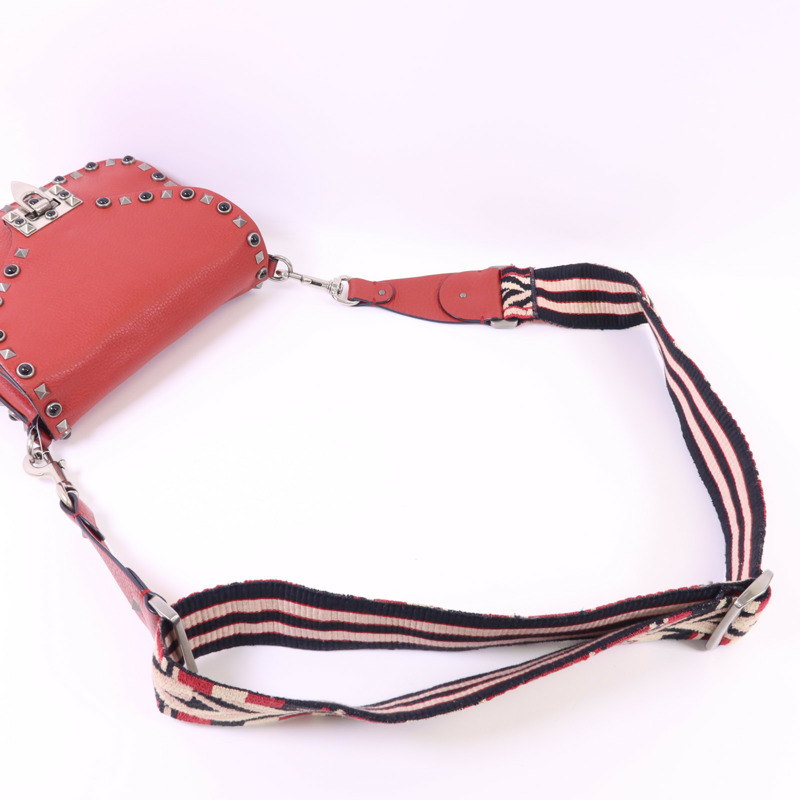 Valentino 牛皮皮革Shoulder Bag銀扣肩背袋-4