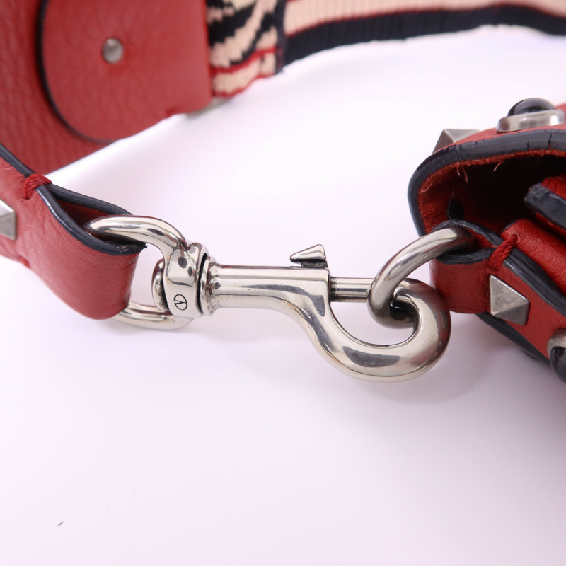 Valentino 牛皮皮革Shoulder Bag銀扣肩背袋-9