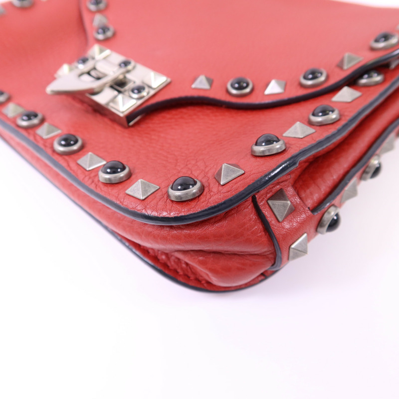 Valentino 牛皮皮革Shoulder Bag銀扣肩背袋-11