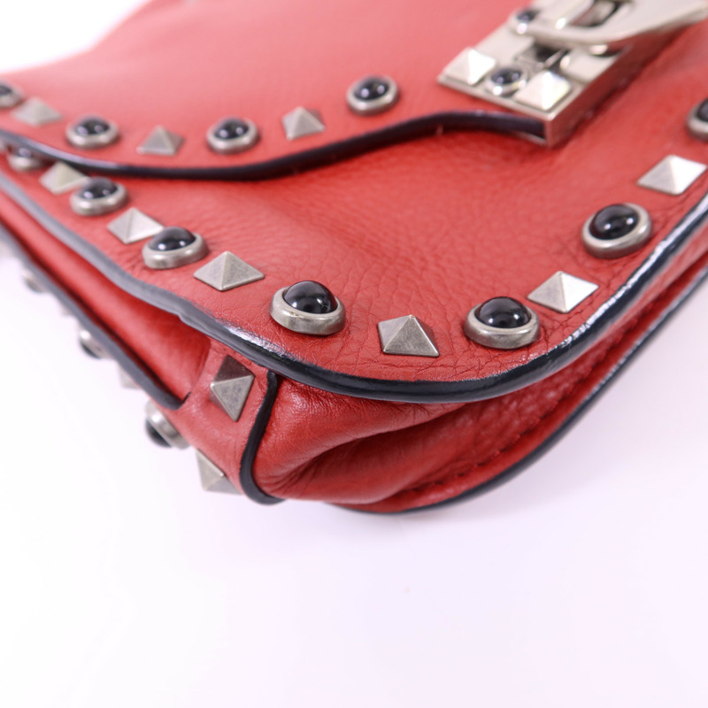 Valentino 牛皮皮革Shoulder Bag銀扣肩背袋-12