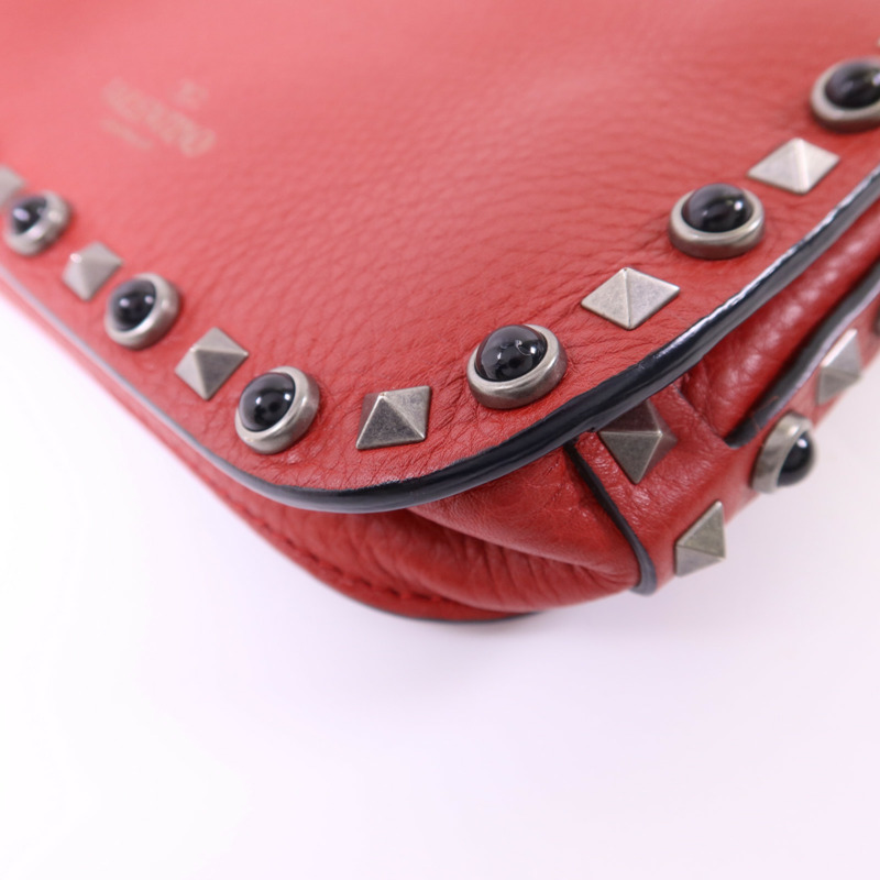 Valentino 牛皮皮革Shoulder Bag銀扣肩背袋-13