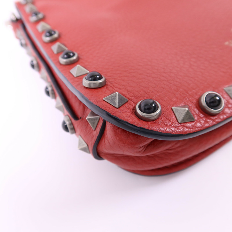 Valentino 牛皮皮革Shoulder Bag銀扣肩背袋-14