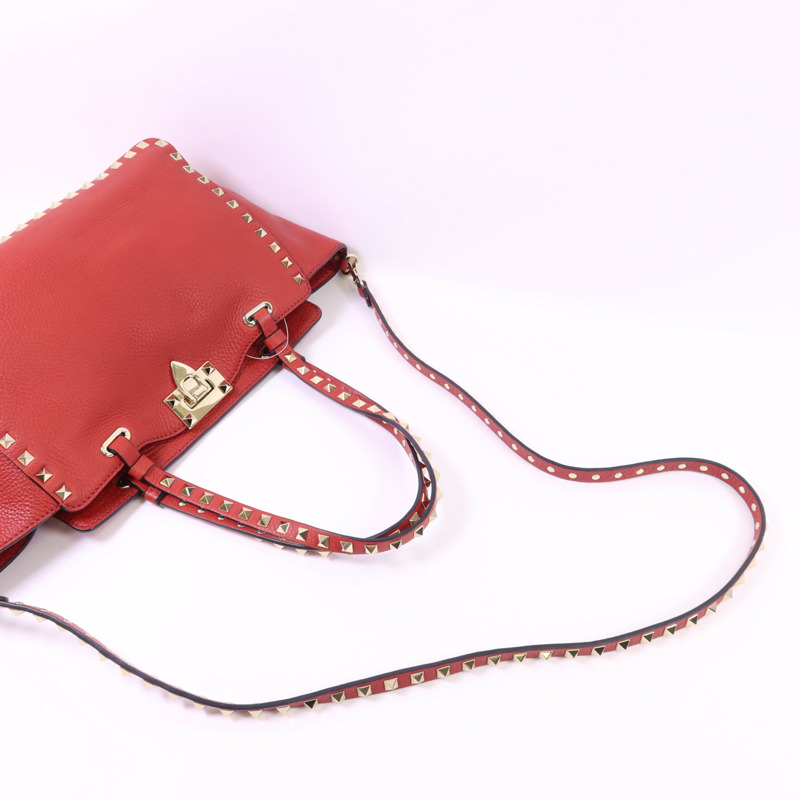 Valentino 牛皮皮革Rockstud 2 Way Shoulder Bag金扣手挽肩背兩用袋-4