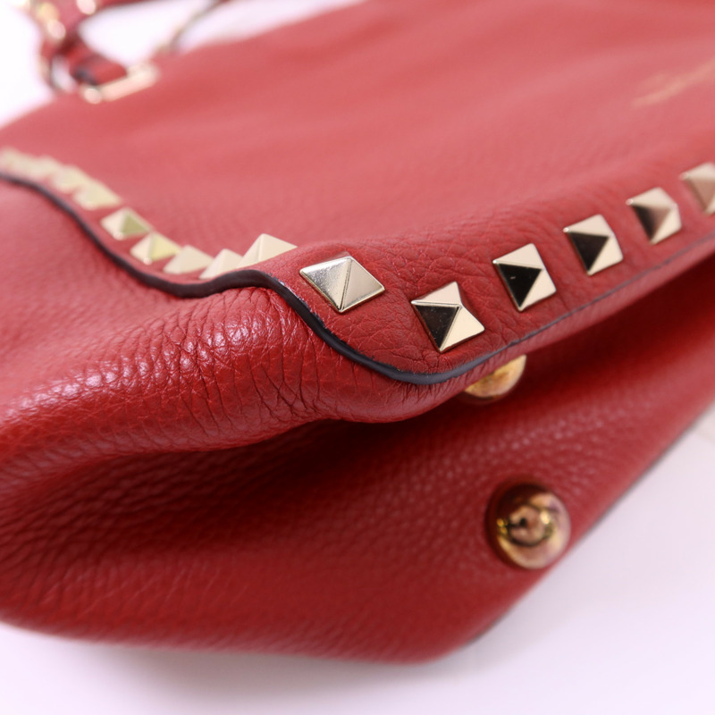 Valentino 牛皮皮革Rockstud 2 Way Shoulder Bag金扣手挽肩背兩用袋-12