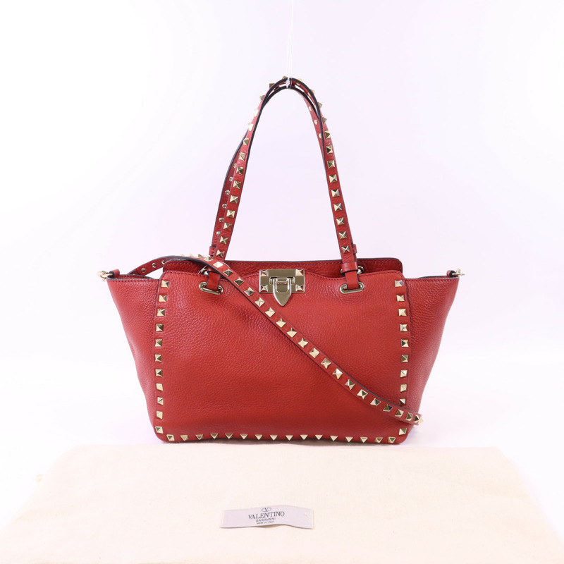 Valentino 牛皮皮革Rockstud 2 Way Shoulder Bag金扣手挽肩背兩用袋-14