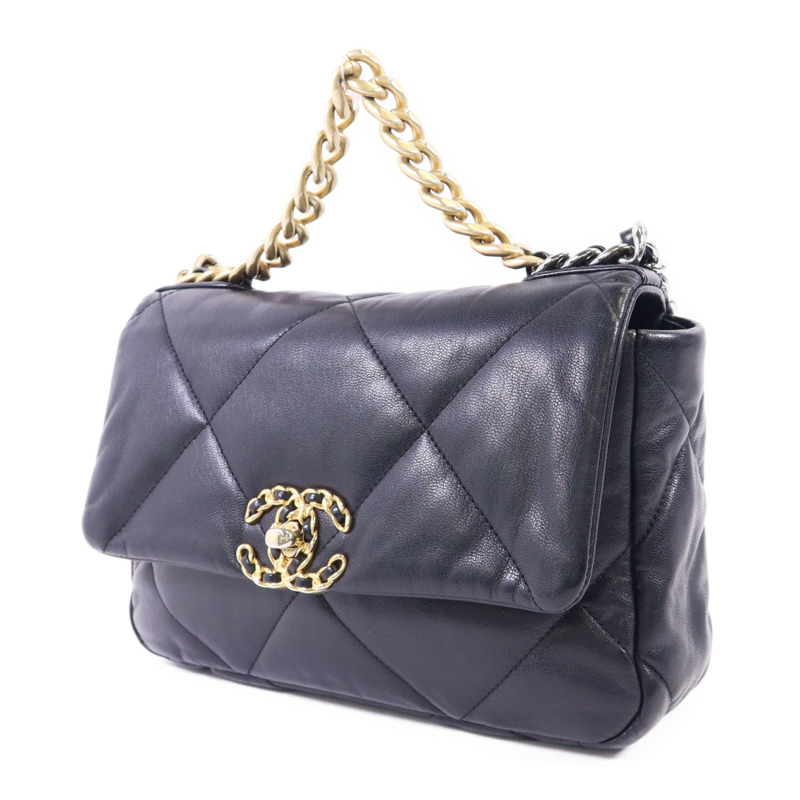 CHANEL 羊皮皮革Classic 19 Small鏈帶肩背袋-2