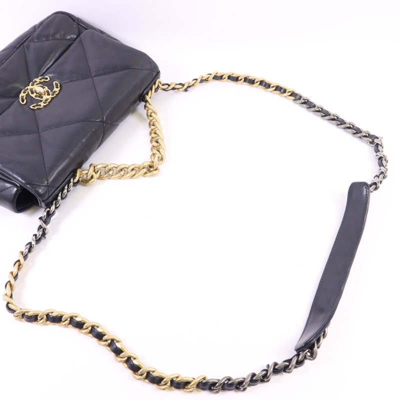 CHANEL 羊皮皮革Classic 19 Small鏈帶肩背袋-5