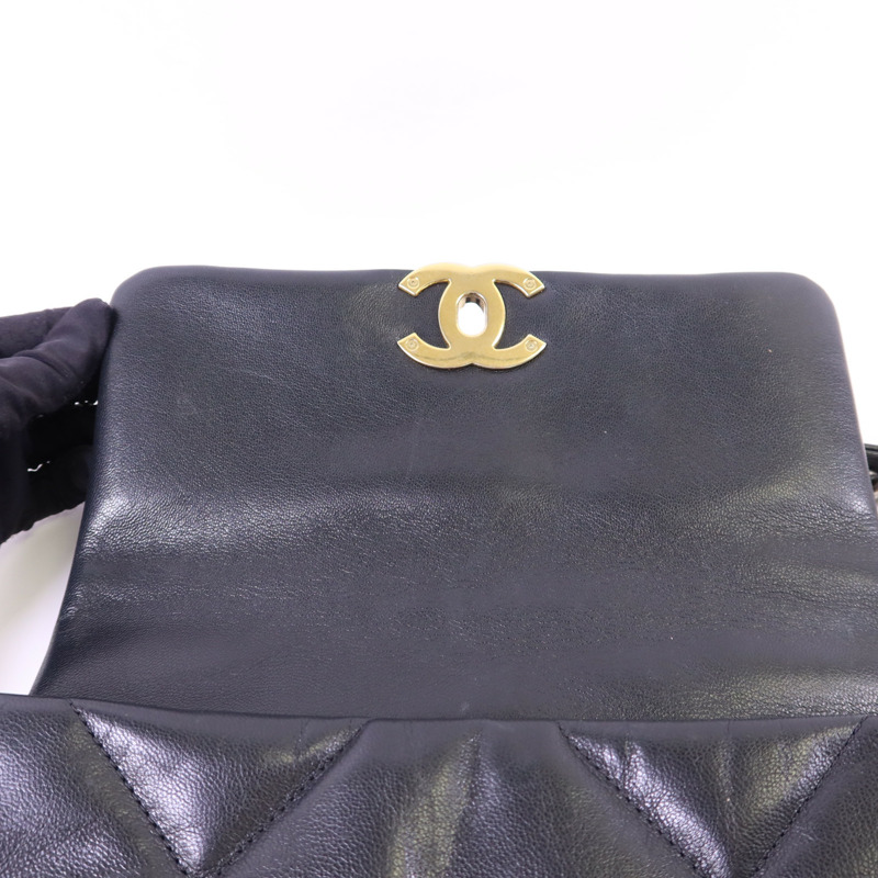 CHANEL 羊皮皮革Classic 19 Small鏈帶肩背袋-6