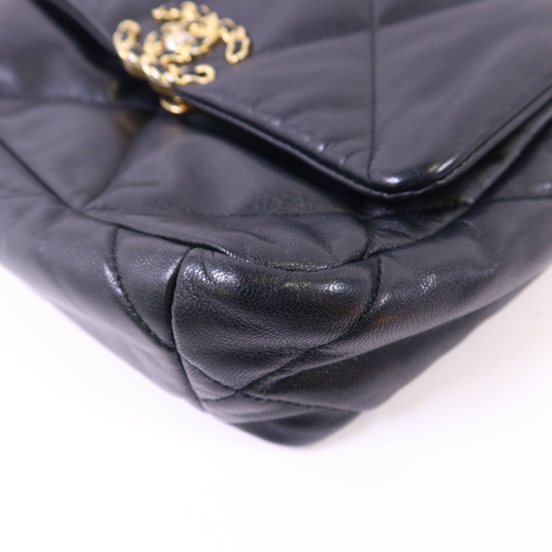 CHANEL 羊皮皮革Classic 19 Small鏈帶肩背袋-11