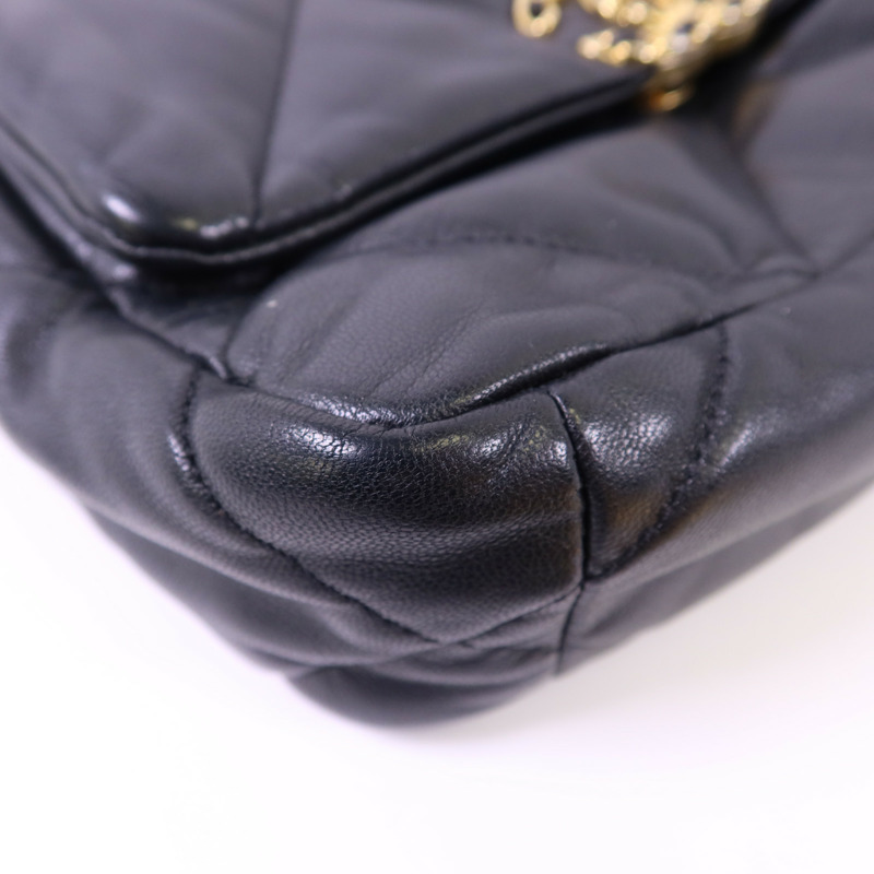 CHANEL 羊皮皮革Classic 19 Small鏈帶肩背袋-12