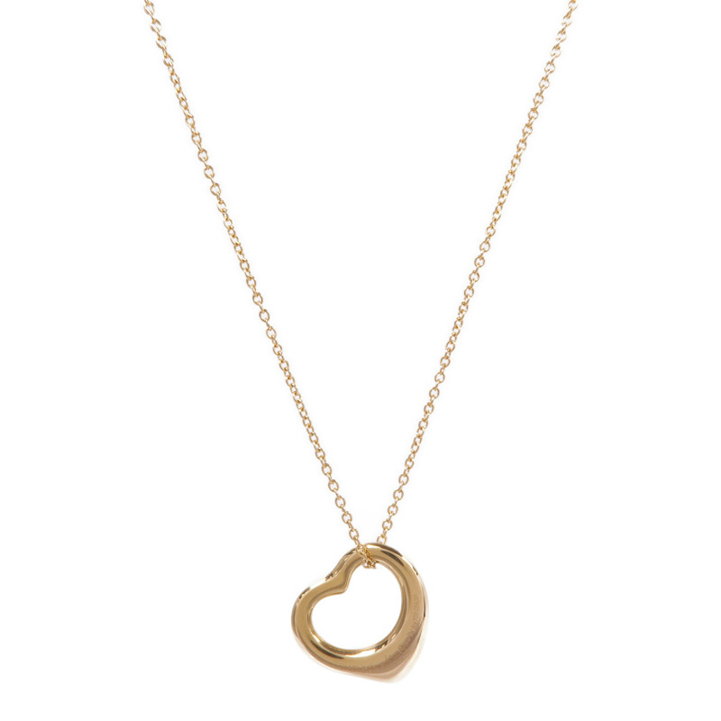 TIFFANY＆CO 18K黃金Open Heart Necklace項鍊-1