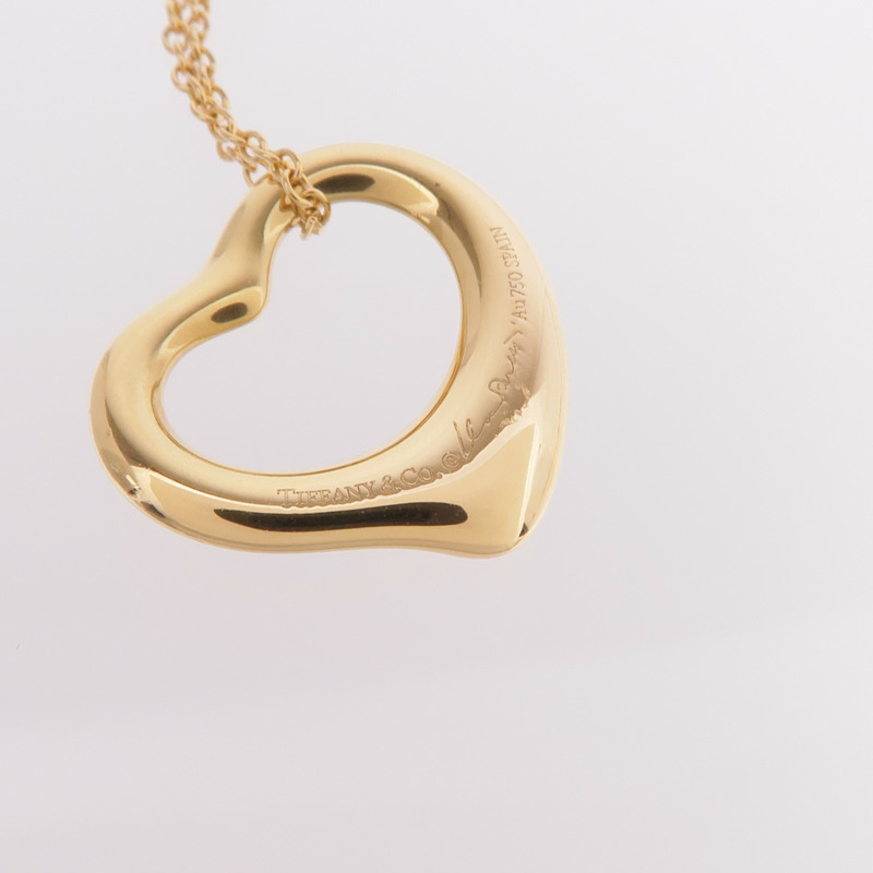 TIFFANY＆CO 18K黃金Open Heart Necklace項鍊-8