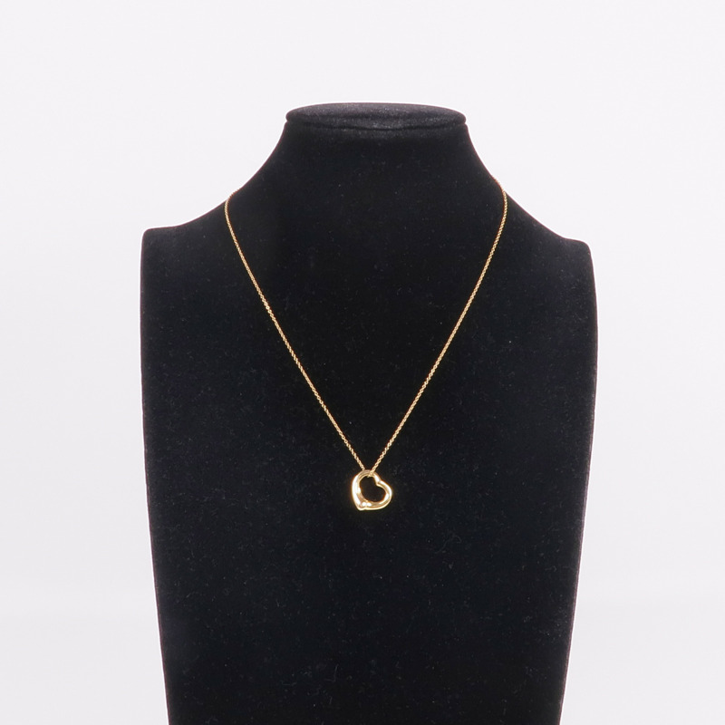 TIFFANY＆CO 18K黃金Open Heart Necklace項鍊-9