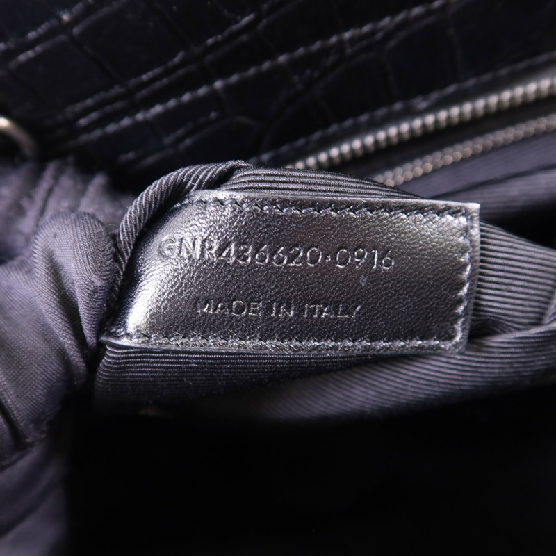 YVES SAINT LAURENT 牛皮皮革Cabas Rive Gauche銀扣手挽肩背兩用袋-7
