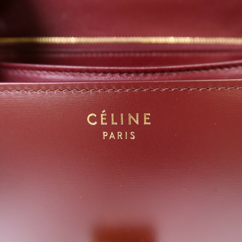 CELINE 牛皮皮革Shoulder Bag金扣肩背袋-6