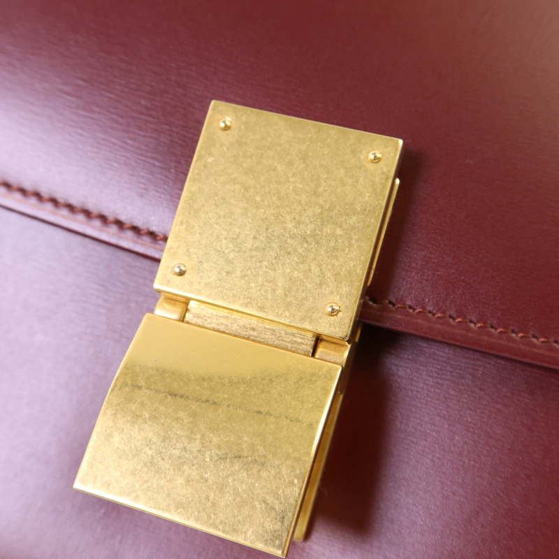 CELINE 牛皮皮革Shoulder Bag金扣肩背袋-9