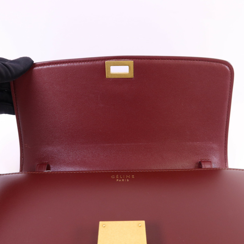 CELINE 牛皮皮革Shoulder Bag金扣肩背袋-10