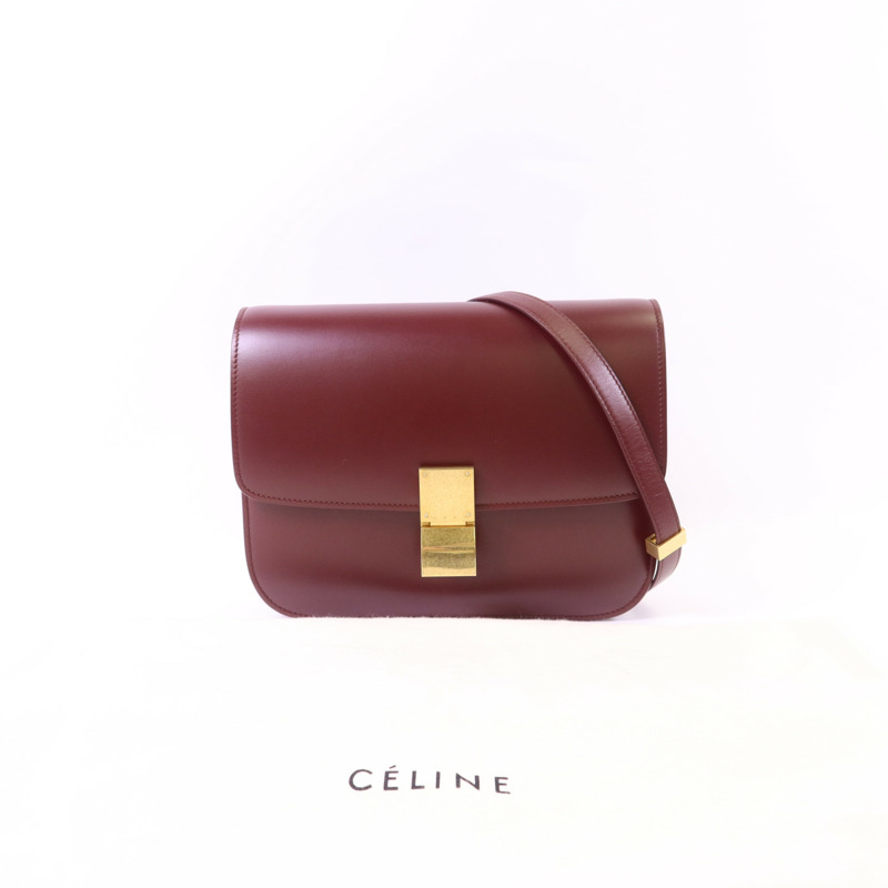 CELINE 牛皮皮革Shoulder Bag金扣肩背袋-21