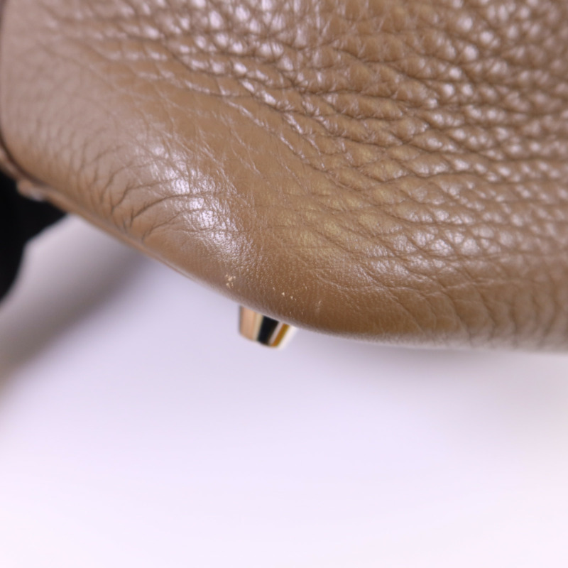 HERMES Clemence皮革Picotin PM銀扣手挽袋Etoupe-10