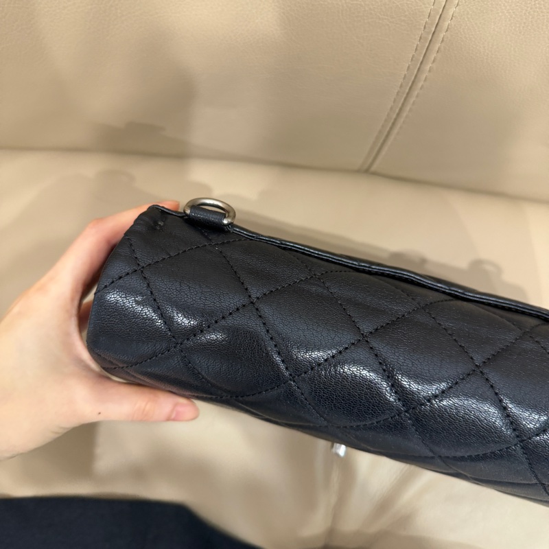 絕版款🈶購證❤️ 香奈兒 #黑銀 #cf25 雙鏈條 流浪 #鎖頭包-9