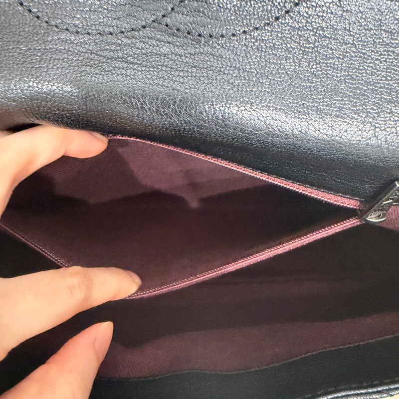 絕版款🈶購證❤️ 香奈兒 #黑銀 #cf25 雙鏈條 流浪 #鎖頭包-22