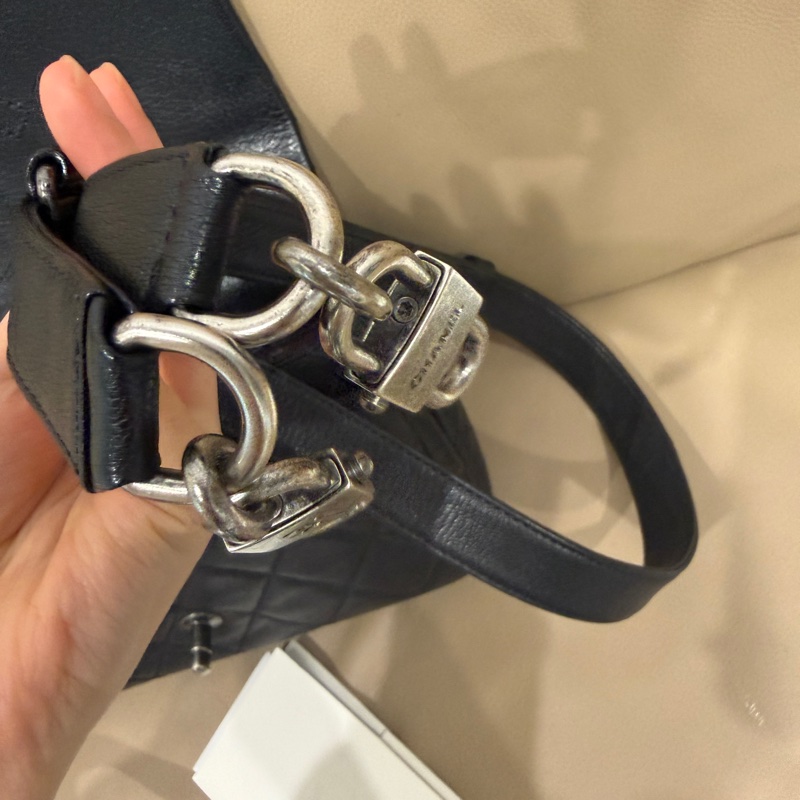 絕版款🈶購證❤️ 香奈兒 #黑銀 #cf25 雙鏈條 流浪 #鎖頭包-26