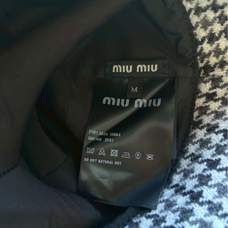 Miu Miu千鳥格漁夫帽M-4