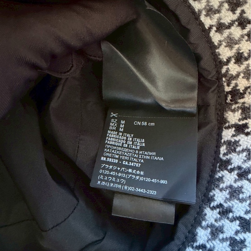 Miu Miu千鳥格漁夫帽M-9