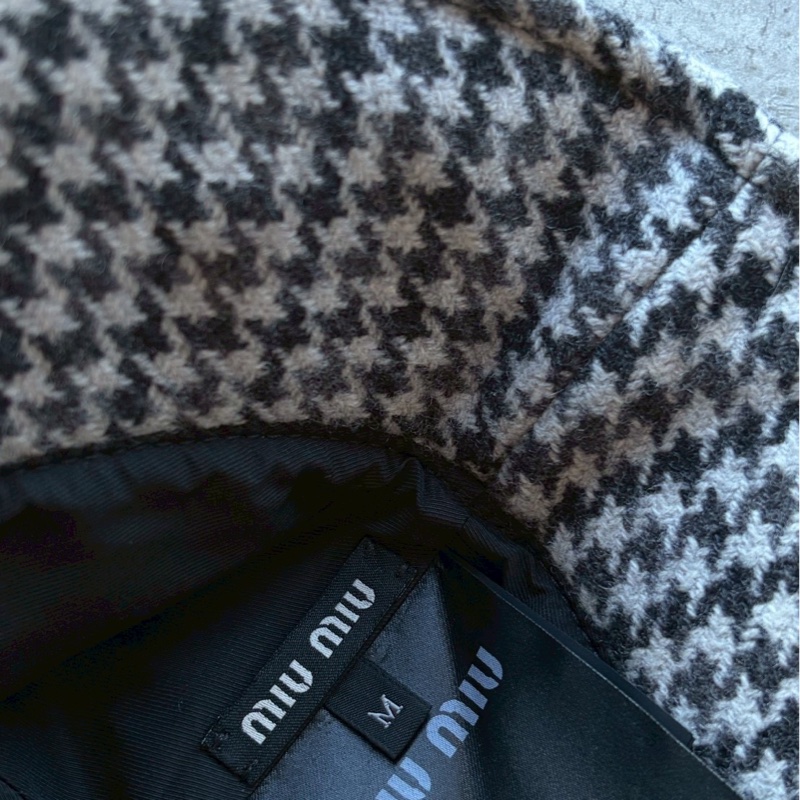 Miu Miu千鳥格漁夫帽M-14