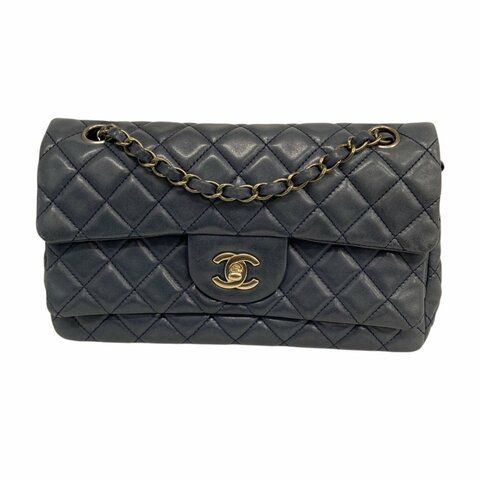 CHANEL 香奈兒 羊皮 深藍色 肩背包