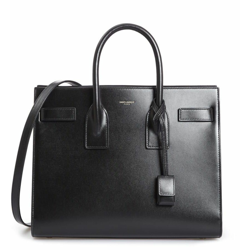 SAINT LAURENT Saint Laurent Sac de Jour 黑色皮革包 378299 02G9W 1000-0