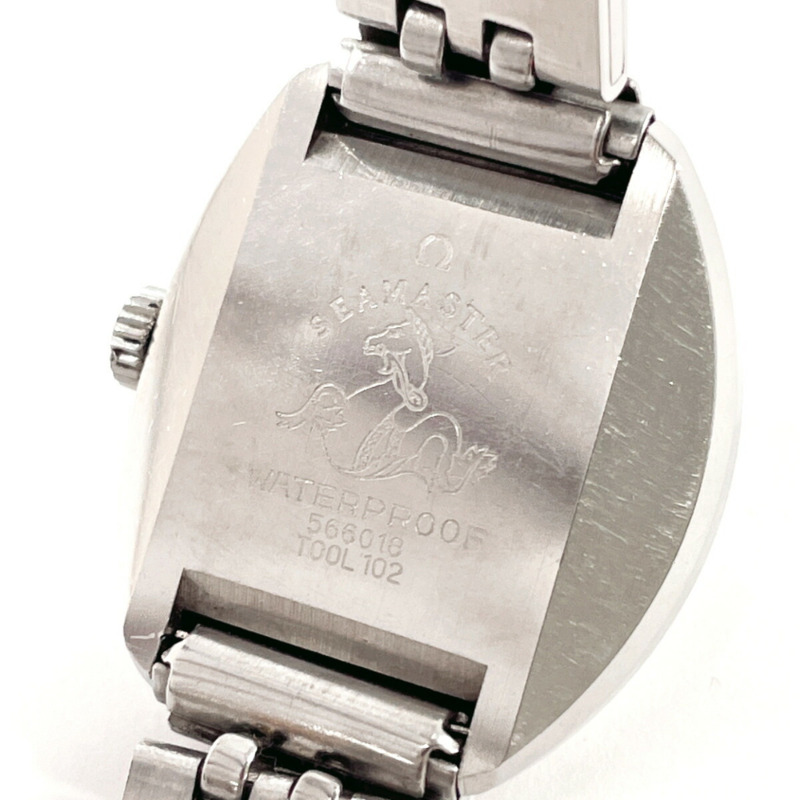 歐米茄海馬系列 Cosmic Ladymatic 女士腕錶，精鋼/精鋼材質，銀色錶殼，手動上鍊，銀色錶盤-7