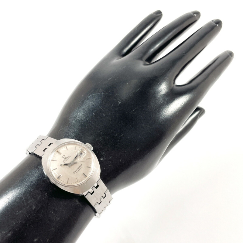 歐米茄海馬系列 Cosmic Ladymatic 女士腕錶，精鋼/精鋼材質，銀色錶殼，手動上鍊，銀色錶盤-8