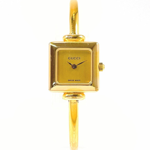 GUCCI 1900L 女士腕錶，不鏽鋼/不鏽鋼錶殼，金色石英機芯，錶盤